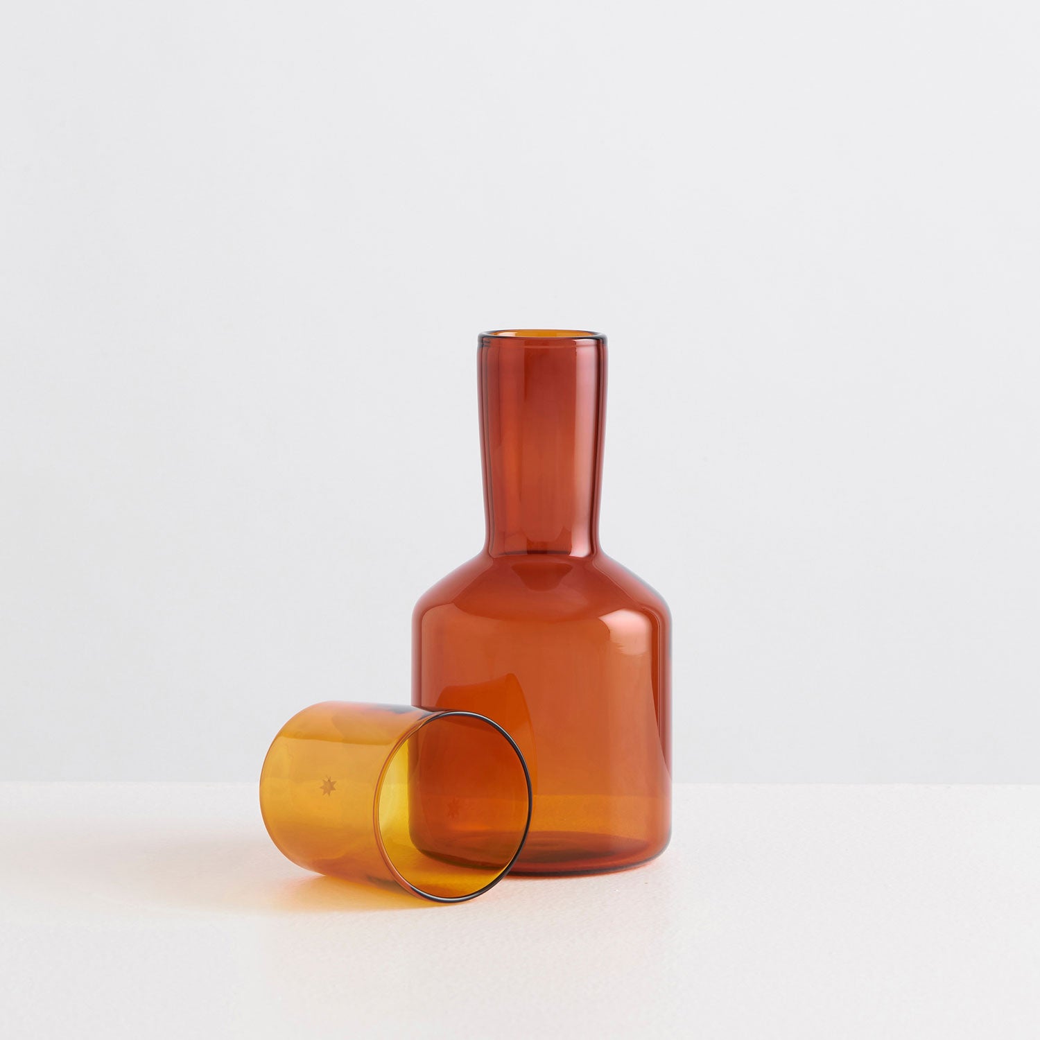 Bedside Carafe & Glass - Amber - Slowdown Studio