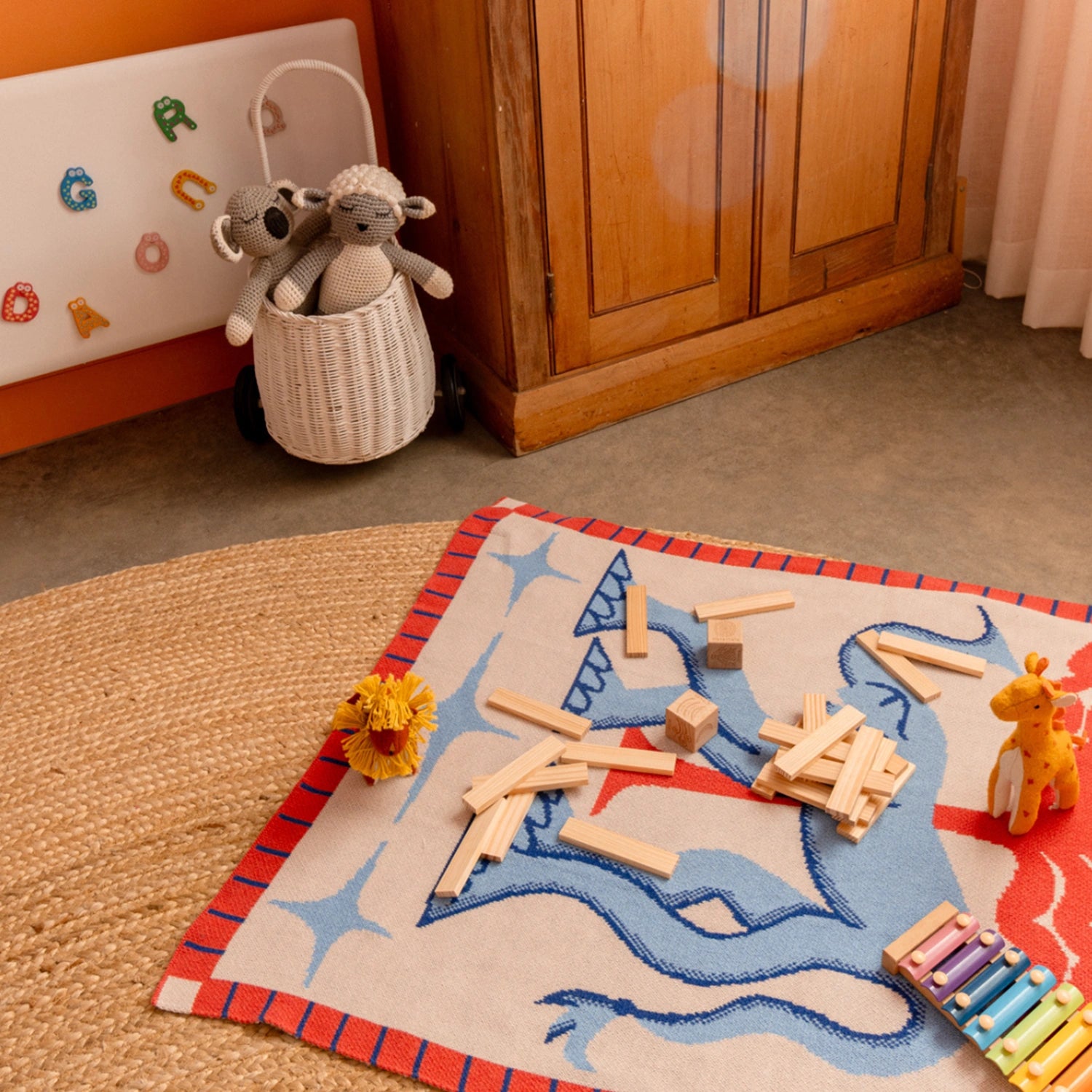 Jellyphant Mini Knit Blanket by Slowdown Studio designed in collaboration with artist Roisin O&