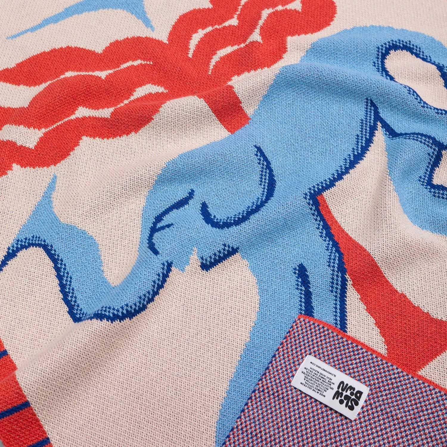 Jellyphant Mini Knit Blanket by Slowdown Studio designed in collaboration with artist Roisin O&