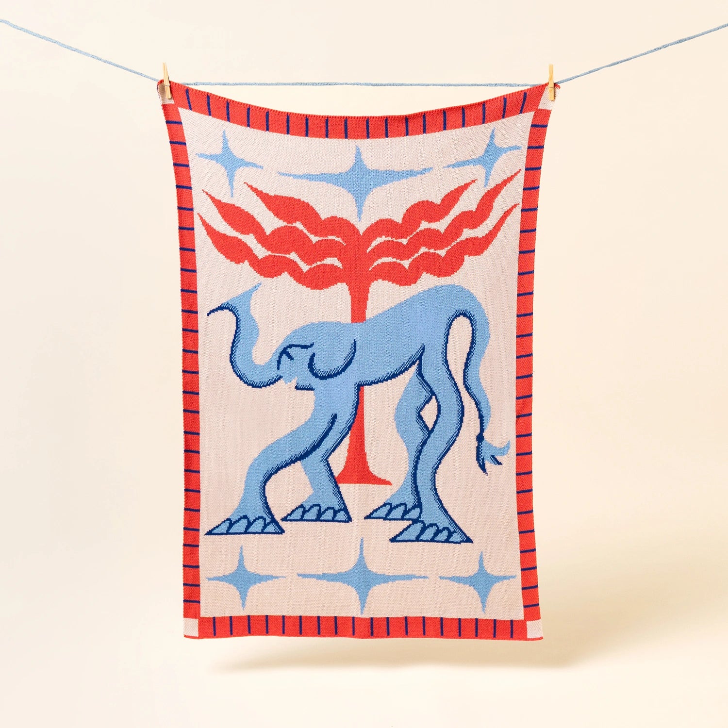 Jellyphant Mini Knit Blanket by Slowdown Studio designed in collaboration with artist Roisin O&