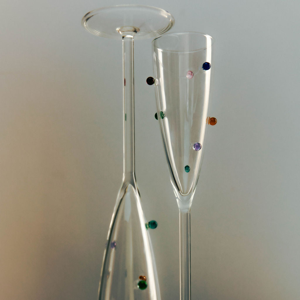 Pomponette Champagne Flutes (Set of 2) - Slowdown Studio