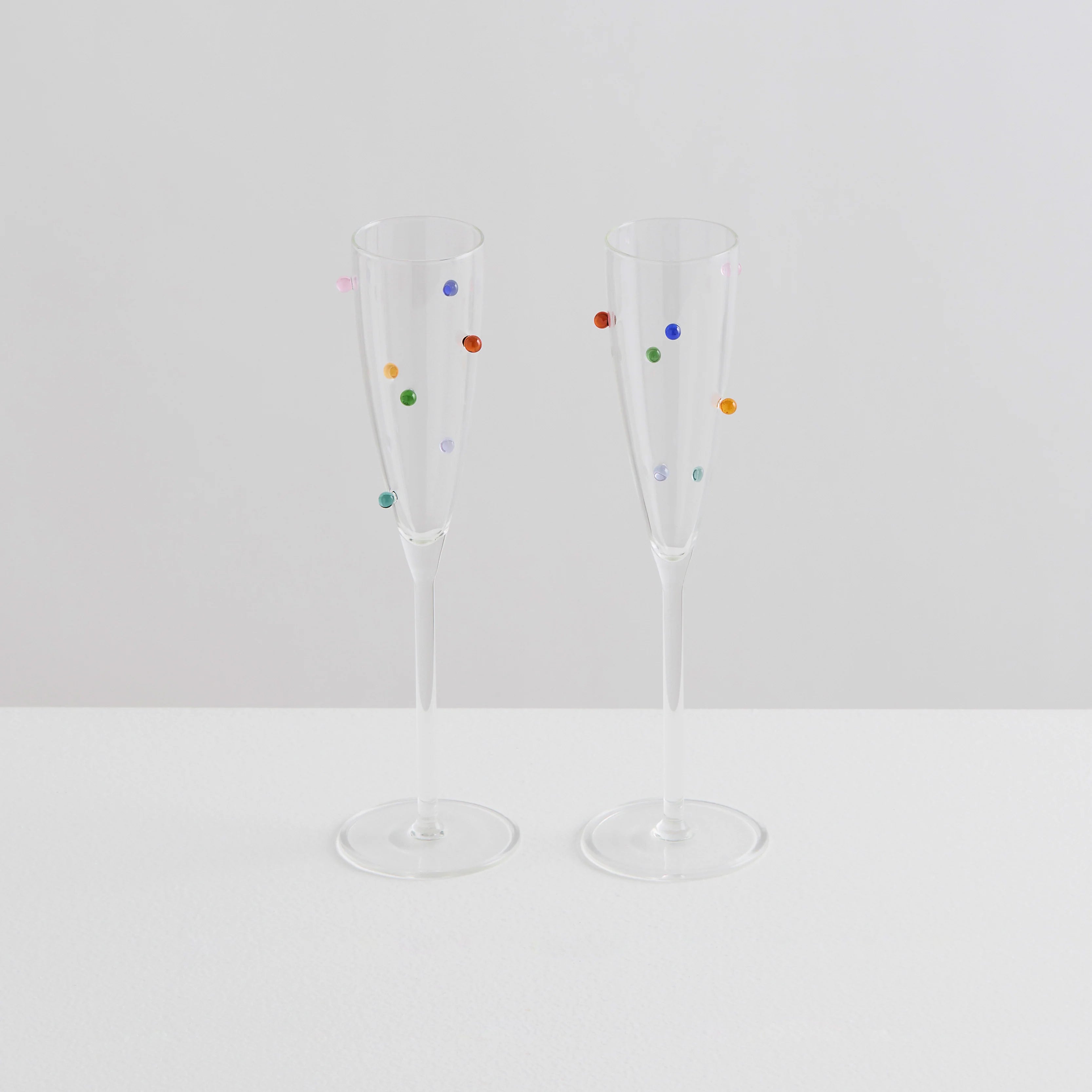 Pomponette Champagne Flutes (Set of 2) - Slowdown Studio