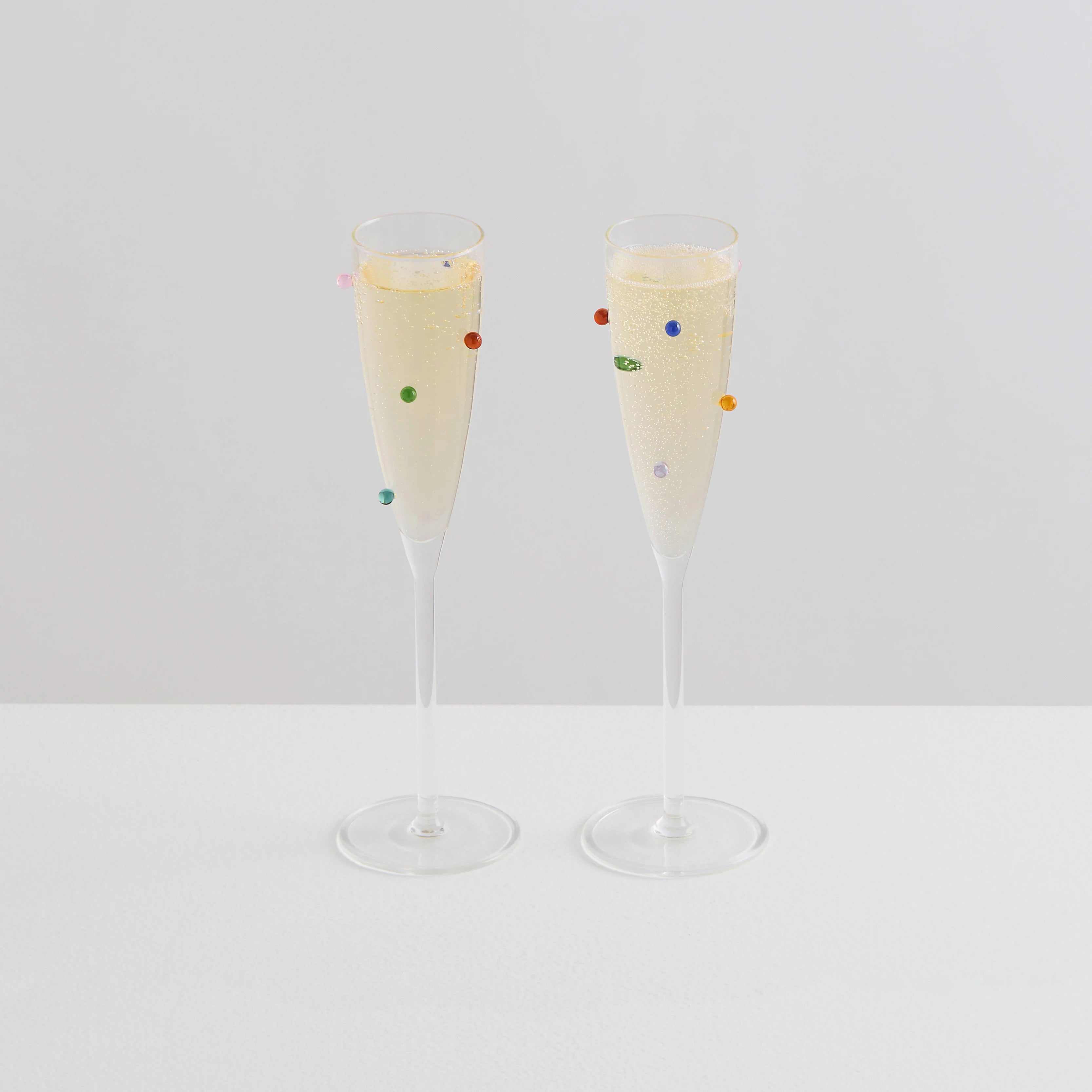 Pomponette Champagne Flutes (Set of 2) - Slowdown Studio
