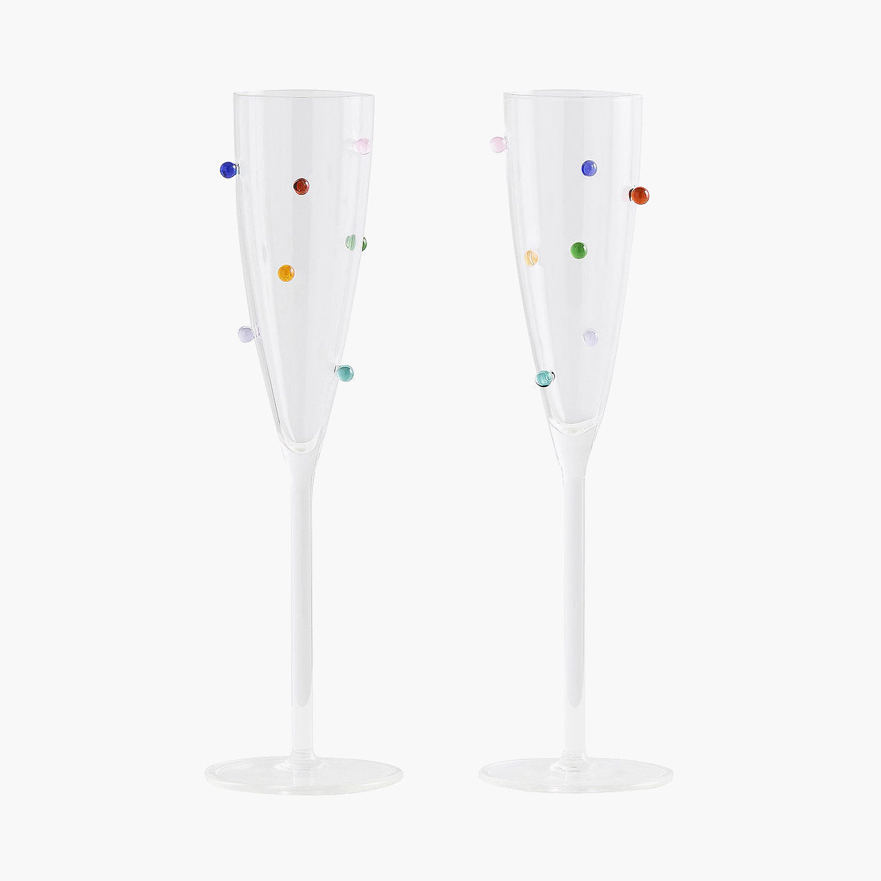 Pomponette Champagne Flutes (Set of 2) - Slowdown Studio