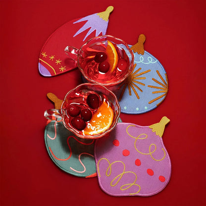 Deck the Halls Coasters - Set of 4 - Slowdown Studio