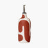 Decorative bottle with brown and white abstract design on a white background