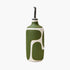 Green and white ceramic bottle on a white background
