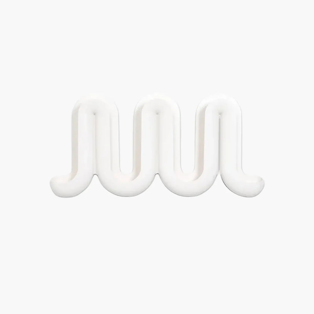 A white, wavy, three-dimensional Heller Swell Wall Catchall on a plain white background.