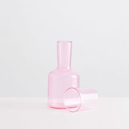 Bedside Carafe &amp; Glass - Pink - Slowdown Studio