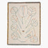 Decorative blanket with abstract leaf pattern on a beige background
